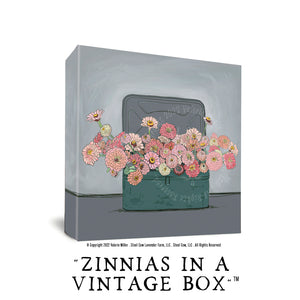 Zinnias in a Vintage Box