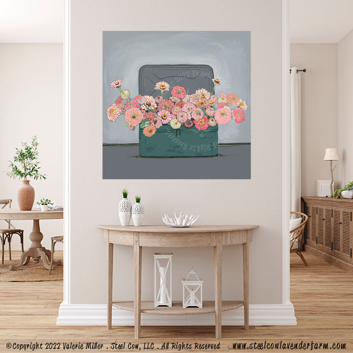 Zinnias in a Vintage Box