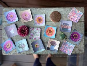 Pastel Zinnias Sticker 1