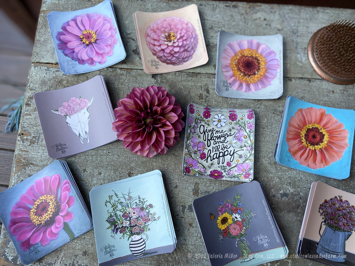 Dark Pink Zinnia Sticker