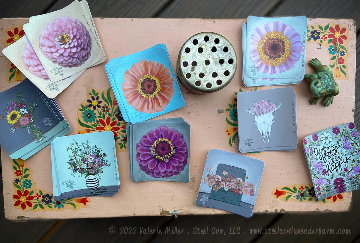 Cupcake Zinnia Sticker