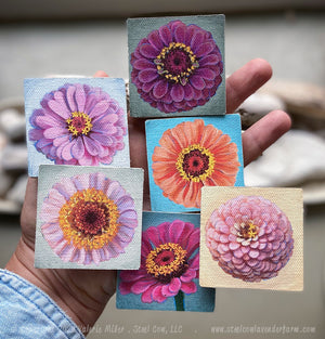 Orange Zinnia Magnet