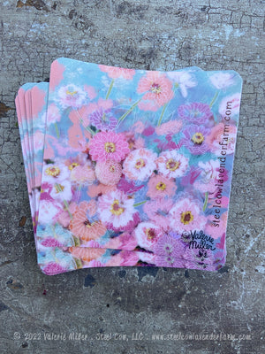 Pastel Zinnias Sticker 1