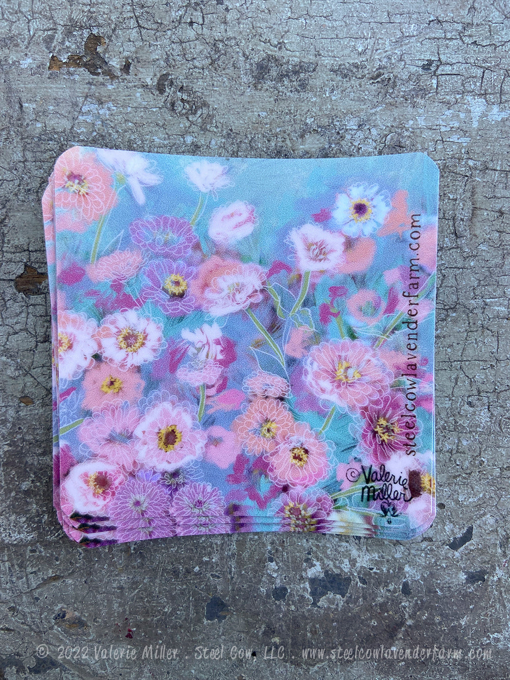 Pastel Zinnias Sticker 2